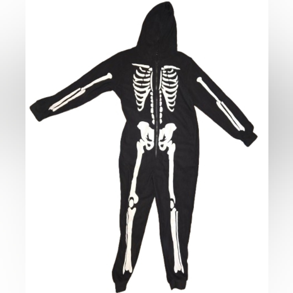 Just Love Black Hooded Skeleton Jumpsuit